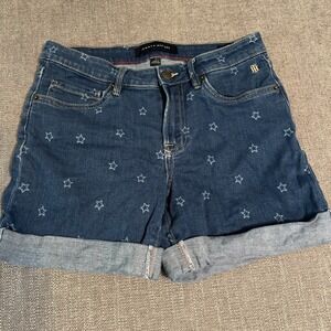Tommy Hilfiger Greenwich Denim Cuffed Jean‎ Shorts Women's SZ 2 Allover Stars